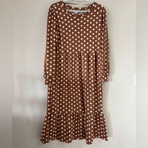 Joe Fresh / Jillian Harris Brown Polka Dot Midi Dress